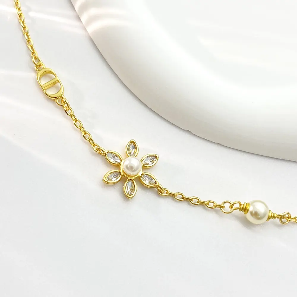 Dior Women Bloom in Dior Bracelet Gold-Finish Metal with White Resin Pearls and Silver-Tone Crystals - image 6