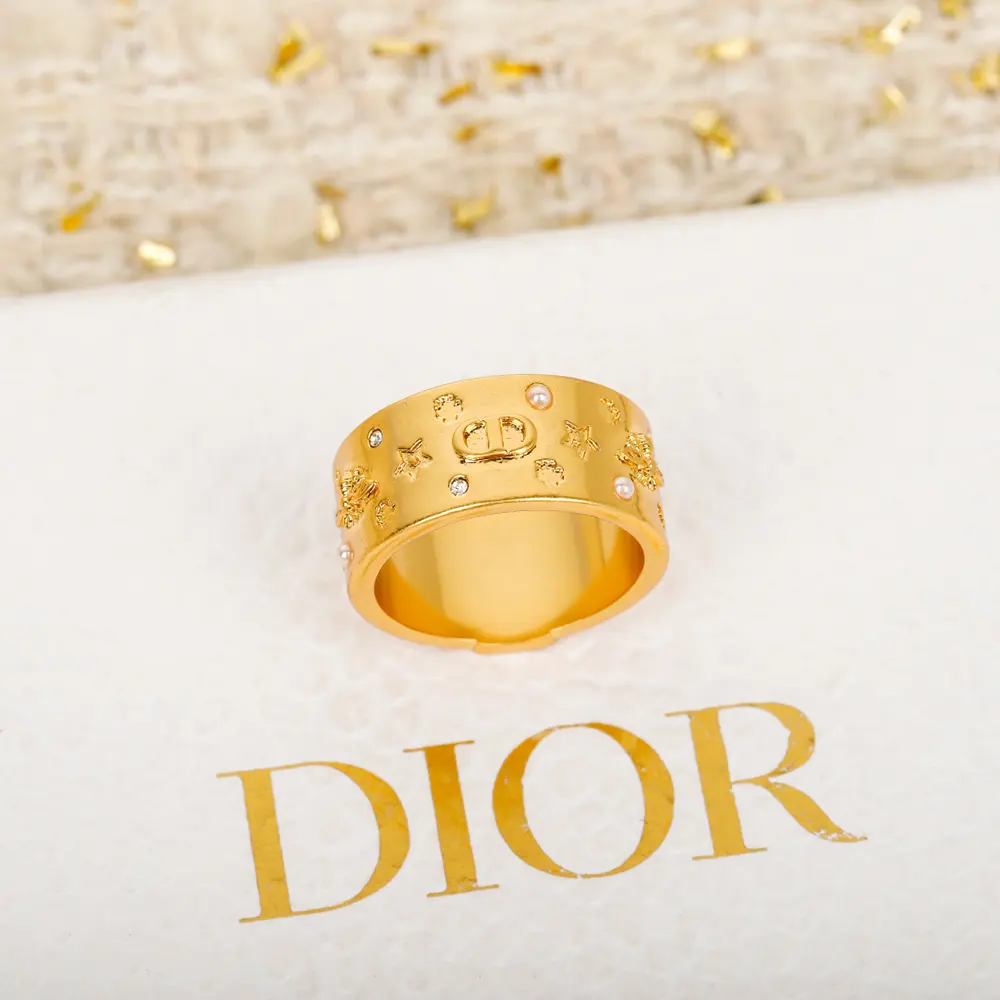 Dior Women Céleste Ring Gold-Finish Metal with White Resin Pearls and Silver-Tone Crystals - image 5