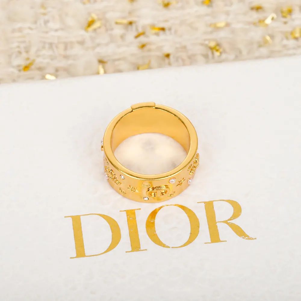 Dior Women Céleste Ring Gold-Finish Metal with White Resin Pearls and Silver-Tone Crystals - image 4