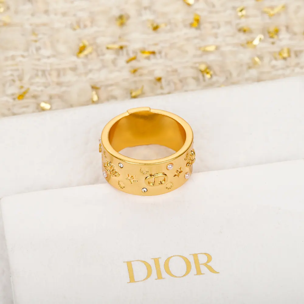 Dior Women Céleste Ring Gold-Finish Metal with White Resin Pearls and Silver-Tone Crystals - image 6