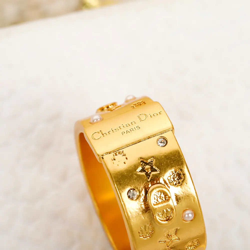 Dior Women Céleste Ring Gold-Finish Metal with White Resin Pearls and Silver-Tone Crystals - image 7