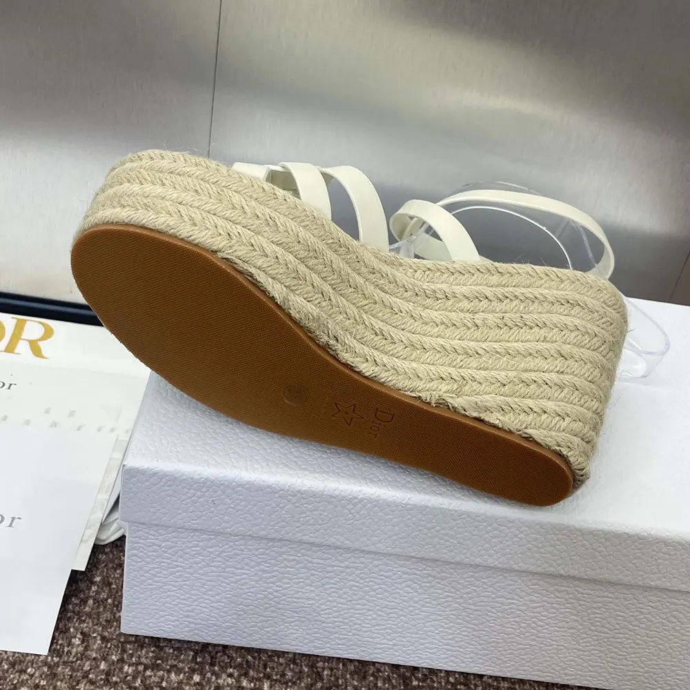 Dior Women D-Club Wedge Sandal White Calfskin - image 10