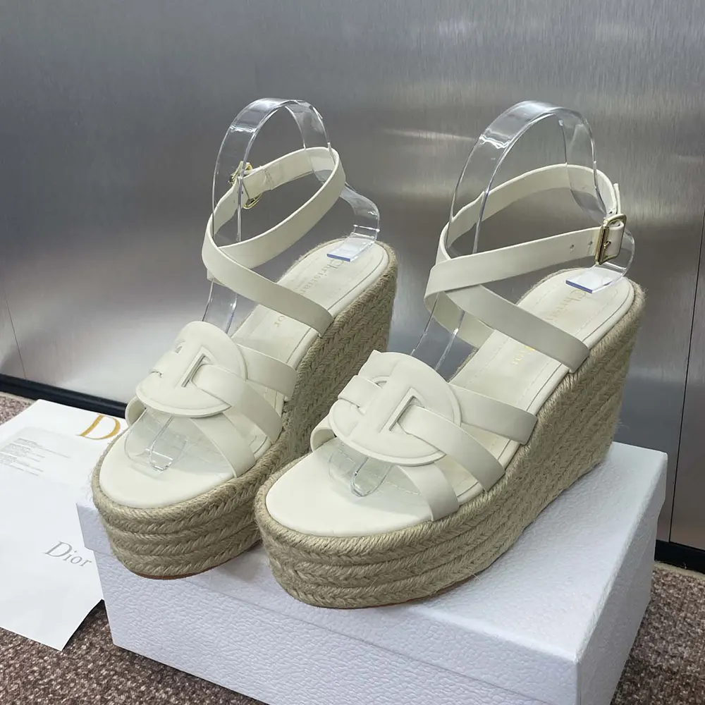 Dior Women D-Club Wedge Sandal White Calfskin - image 4