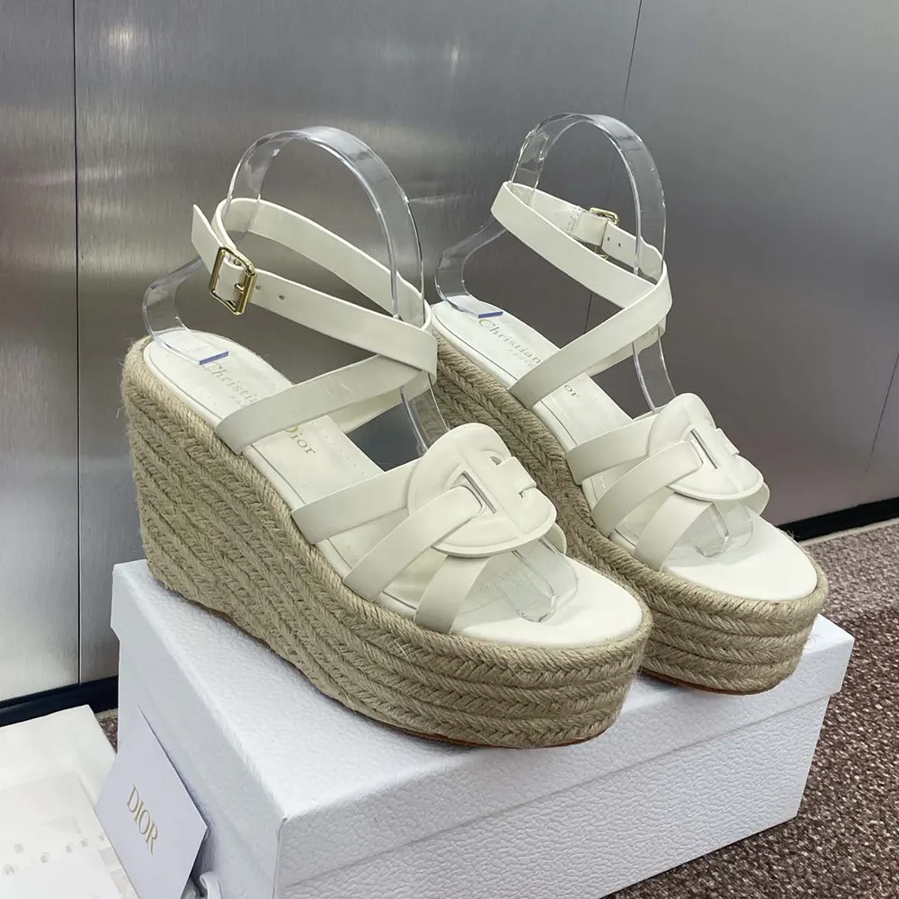 Top view showing open-toe and wedge silhouette of Dior Women D-Club Sandal