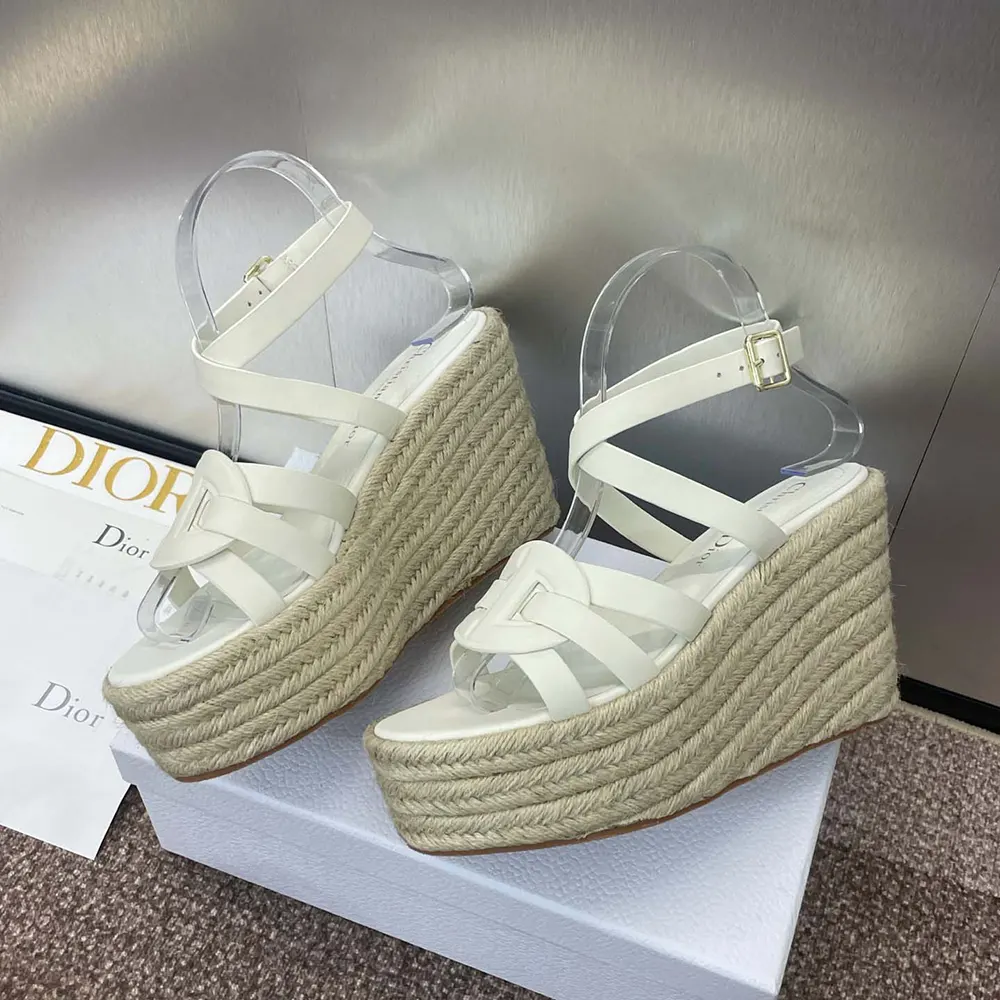 Dior Women D-Club Wedge Sandal White Calfskin - image 5