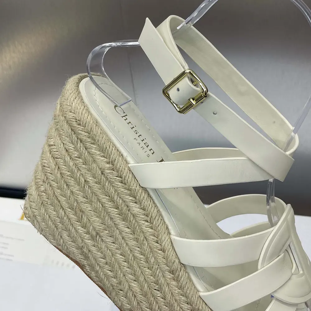 Dior Women D-Club Wedge Sandal White Calfskin - image 9