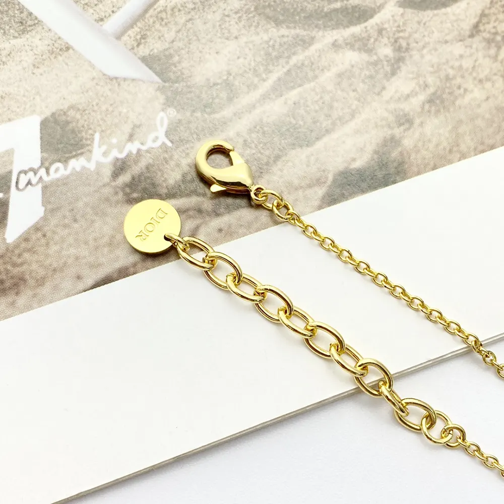 Dior Women Le Nœud de Dior Necklace Gold-Finish Metal with White Resin Pearl and Silver-Tone Crystals - image 8