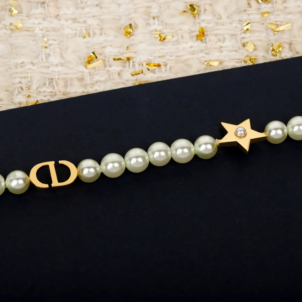 Dior Women Lucky Dior Necklace Gold-Finish Metal and White Resin Pearls - image 4