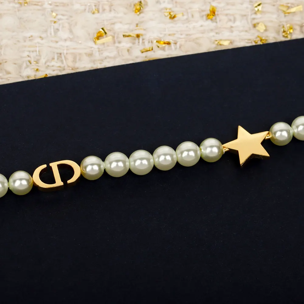 Dior Women Lucky Dior Necklace Gold-Finish Metal and White Resin Pearls - image 5