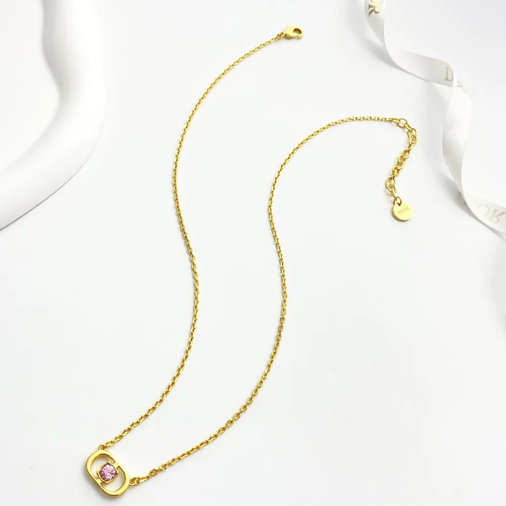 Side angle showing adjustable clasp on Dior Women Petit CD Jolie Necklace