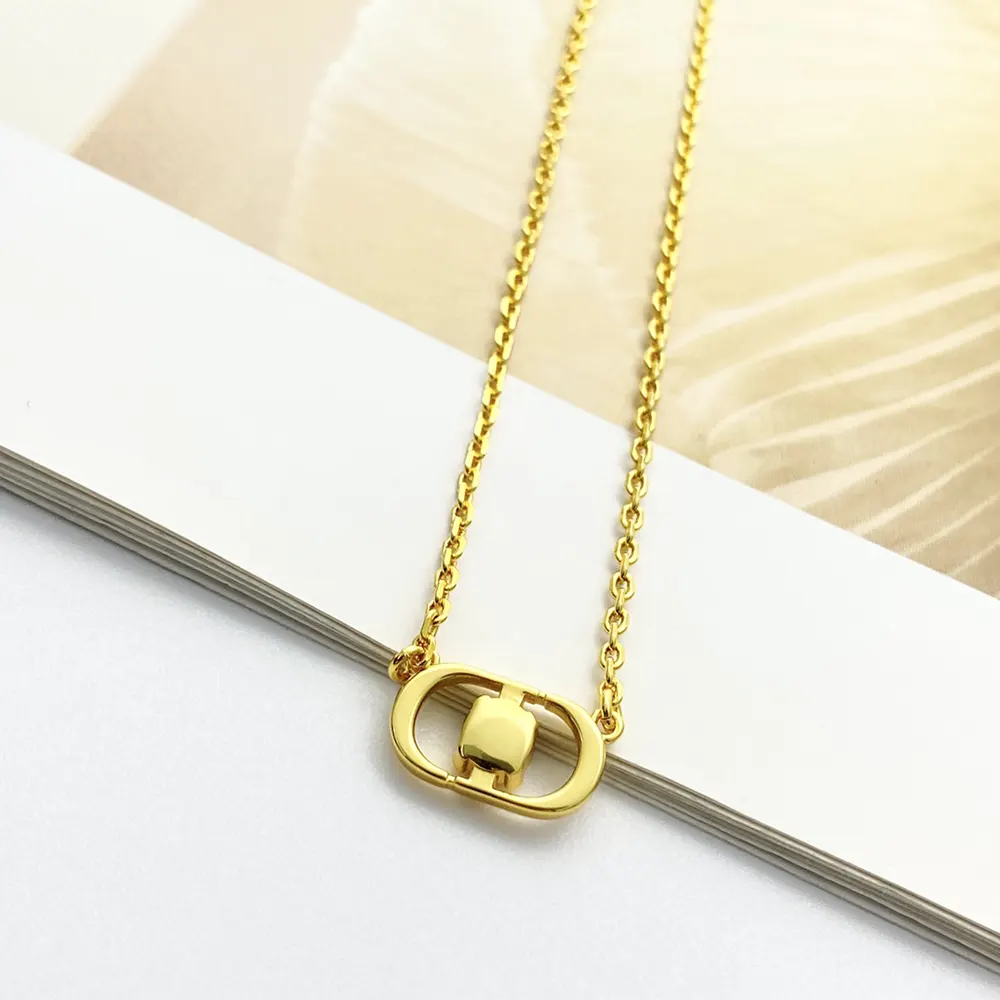 Dior Women Petit CD Jolie Necklace Gold-Finish Metal with Pink Crystal - image 6