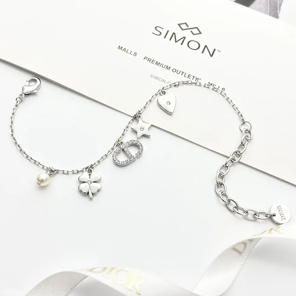 Dior Women Petit CD Lucky Charms Bracelet sparkling silver-tone crystals