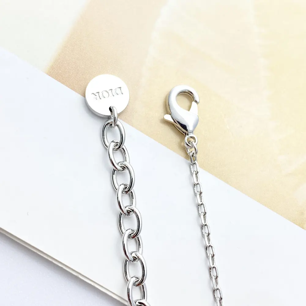 Dior Women Petit CD Lucky Charms Bracelet Silver-Finish Metal with White Resin Pearl and Silver-Tone Crystals - image 7