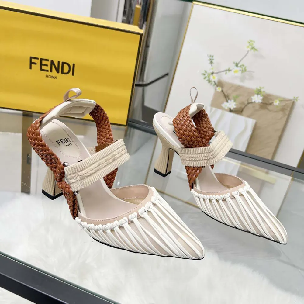 Rear view showing adjustable slingback strap on Fendi Women Colibrì slingbacks
