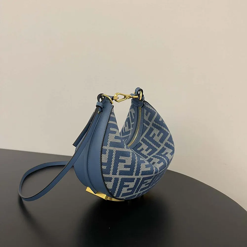 Fendi Women Fendigraphy Mini Blue Denim-effect FF Jacquard Mini-bag - image 4
