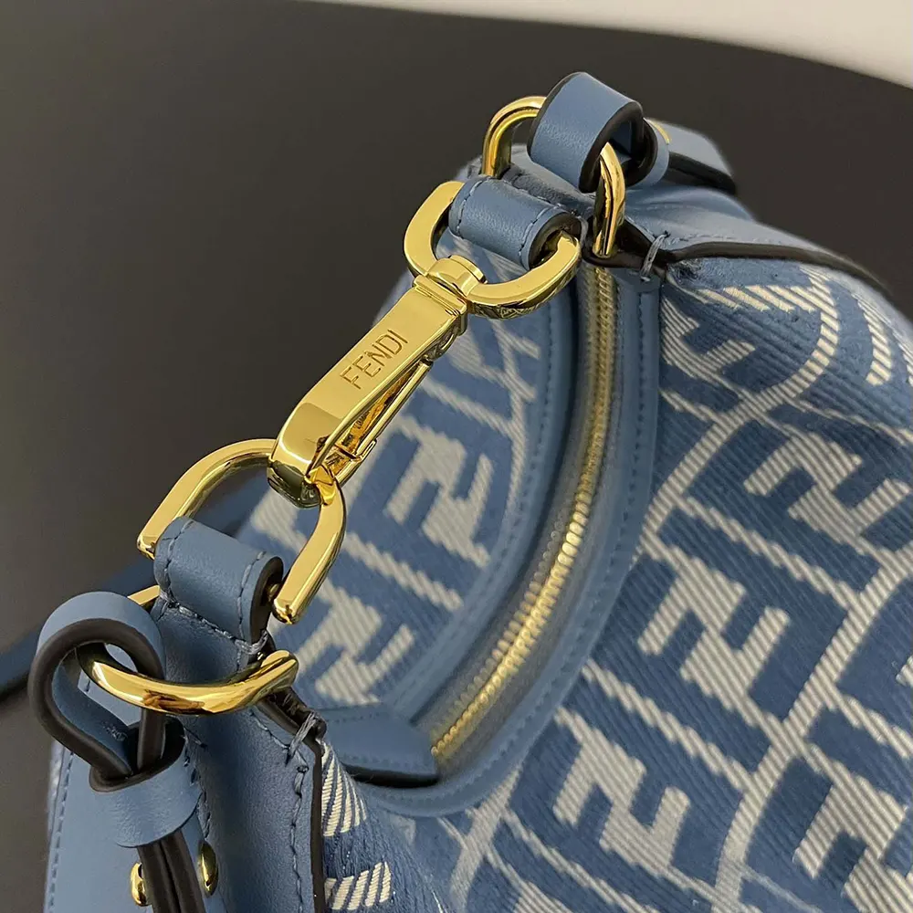 Fendi Women Fendigraphy Mini Blue Denim-effect FF Jacquard Mini-bag - image 10