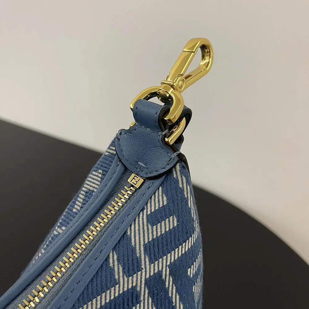 Fendi Women Fendigraphy Mini Blue Denim-effect FF Jacquard Mini-bag - image 8