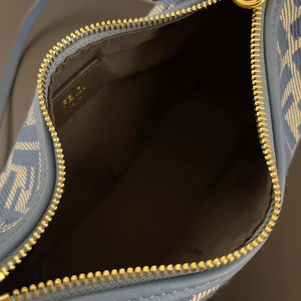 Fendi Women Fendigraphy Mini Blue Denim-effect FF Jacquard Mini-bag - image 6