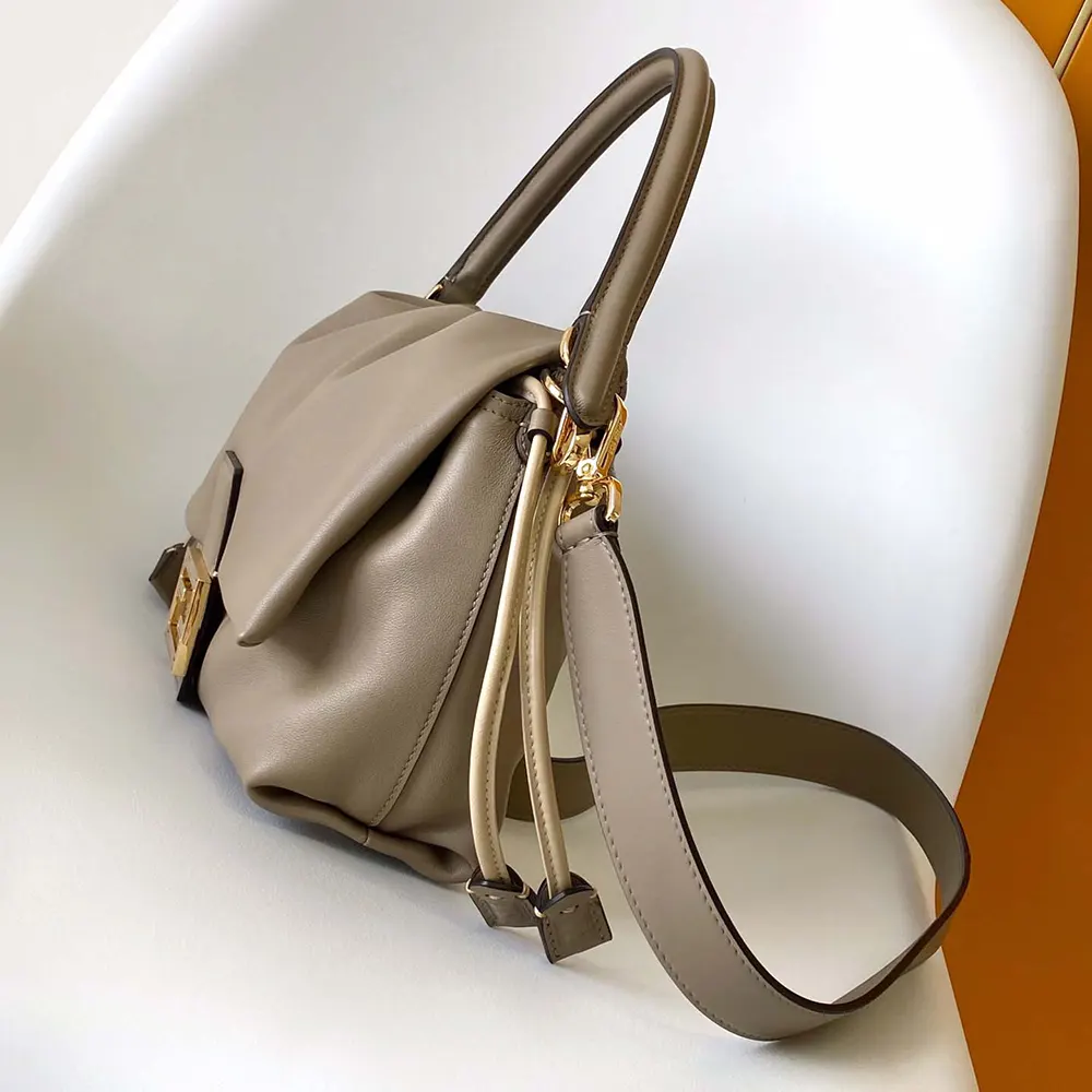 Fendi Women Mamma Baguette Medium Dove Gray Nappa Leather Bag - image 4