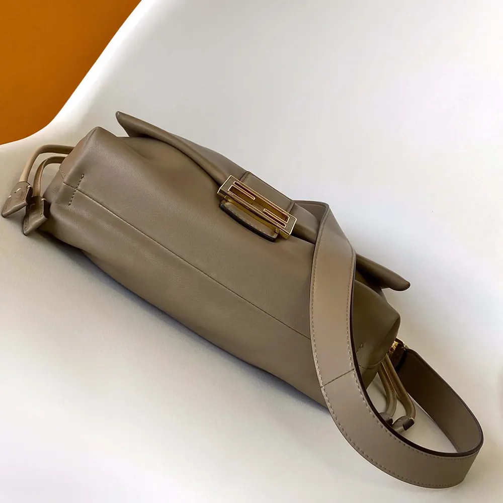 Fendi Women Mamma Baguette Medium Dove Gray Nappa Leather Bag - image 5