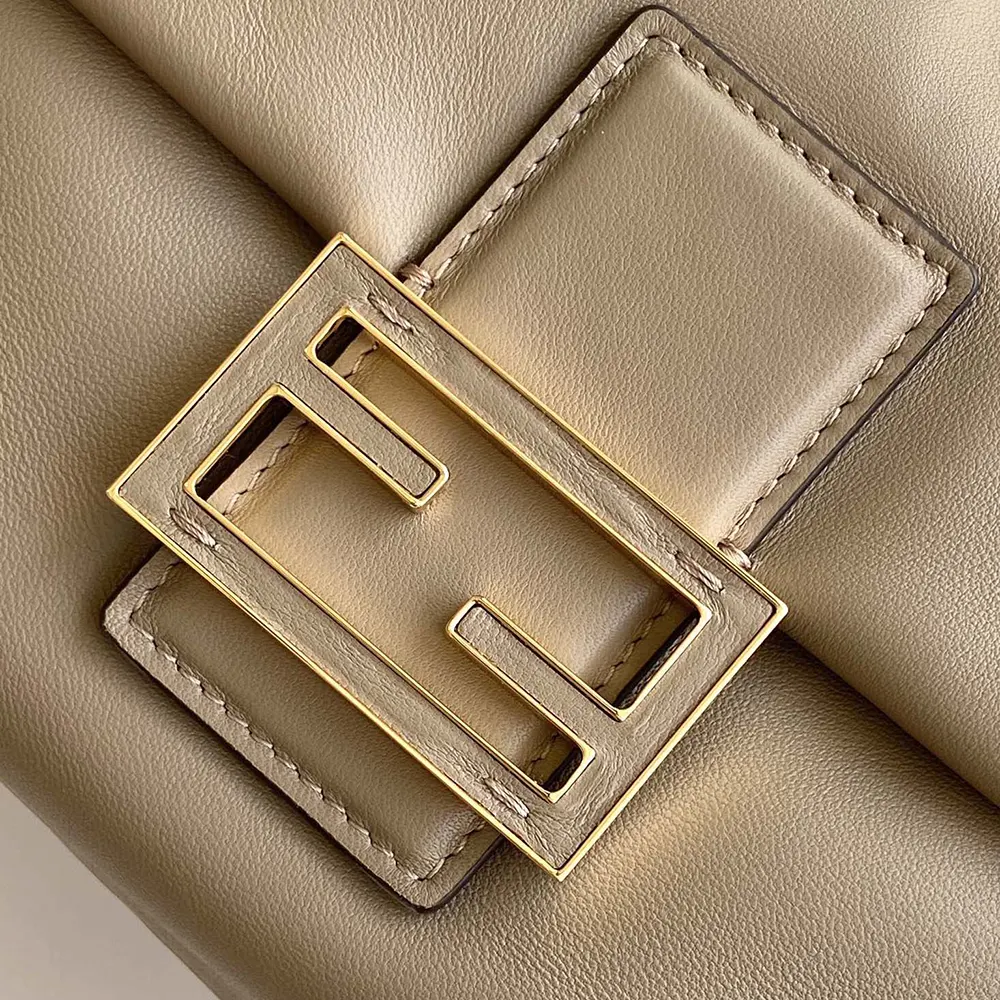 Fendi Women Mamma Baguette Medium Dove Gray Nappa Leather Bag - image 8