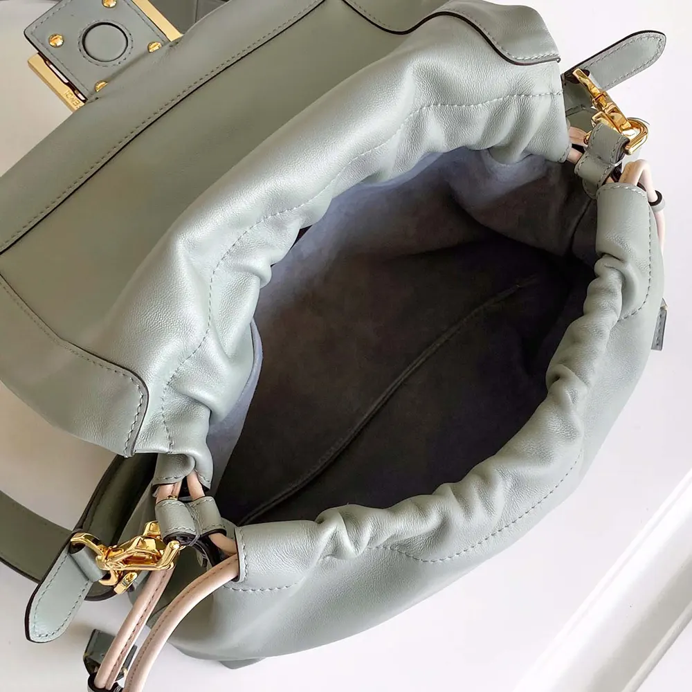 Fendi Women Mamma Baguette Medium Matcha Green Nappa Leather Bag - image 9