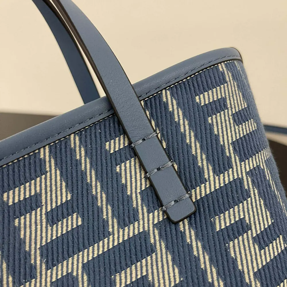 Fendi Women Roll Mini Blue Denim-effect FF Jacquard Mini-bag - image 5