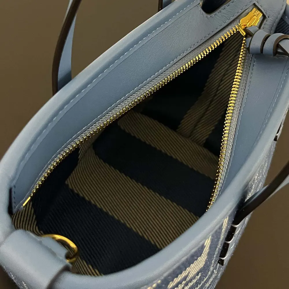 Fendi Women Roll Mini Blue Denim-effect FF Jacquard Mini-bag - image 7