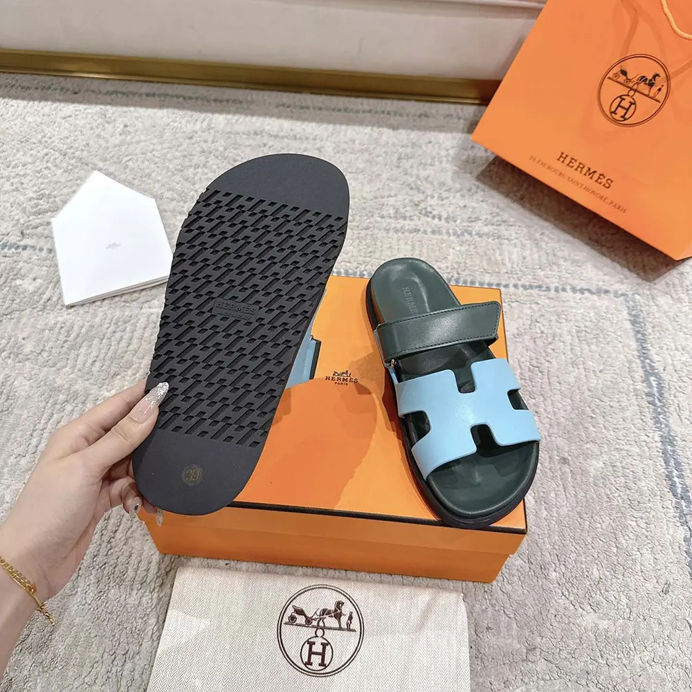 Hermes Unisex Chypre Sandal-Green/Blue - image 10