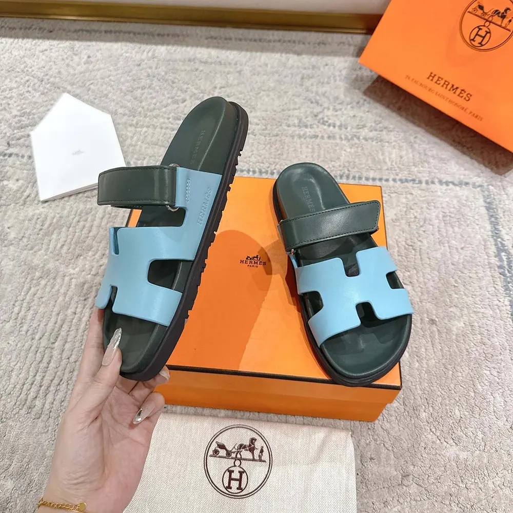 Hermes Unisex Chypre Sandal-Green/Blue - image 6