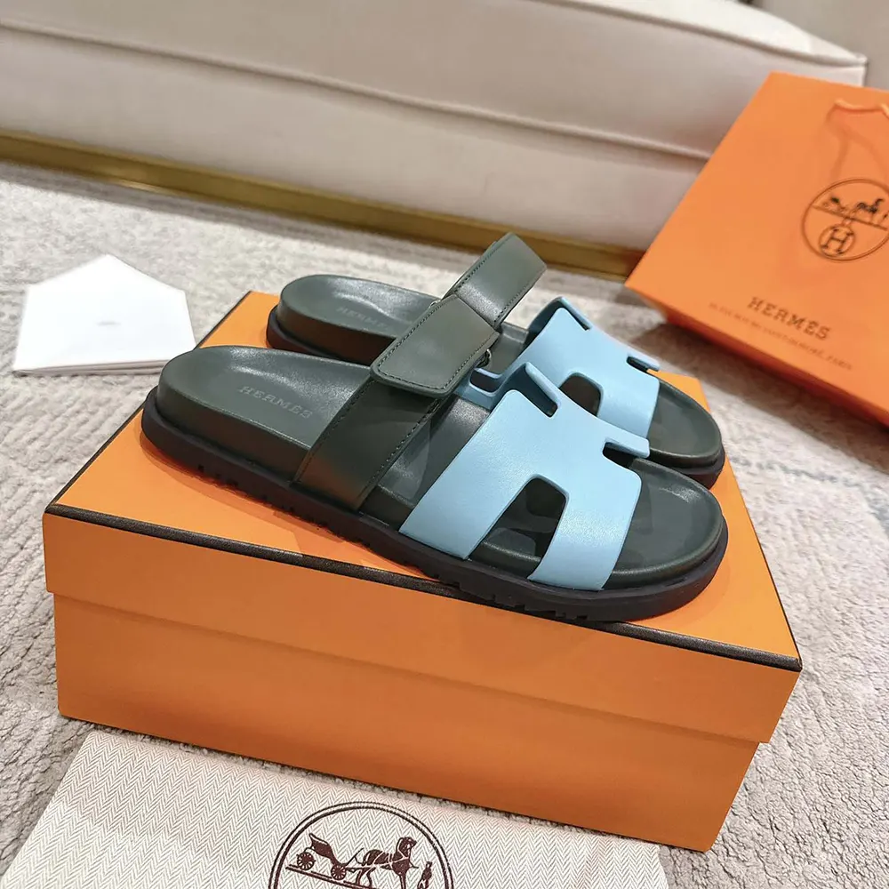 Hermes Unisex Chypre Sandal-Green/Blue - image 5