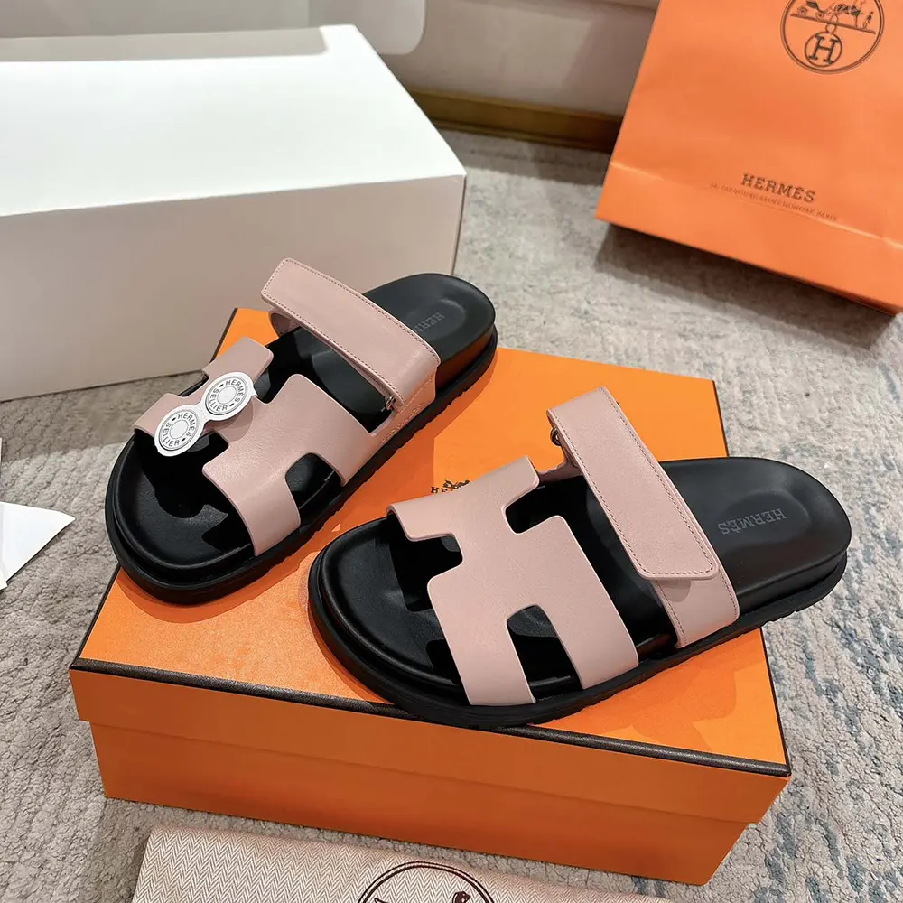 Hermes Unisex Chypre Sandal-Pink - image 4