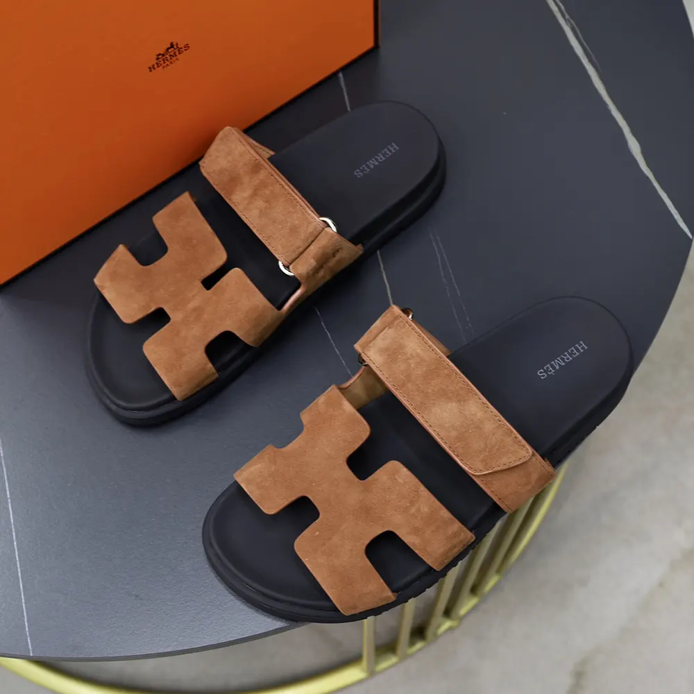 Hermes Unisex Chypre Sandal-Brown - image 4