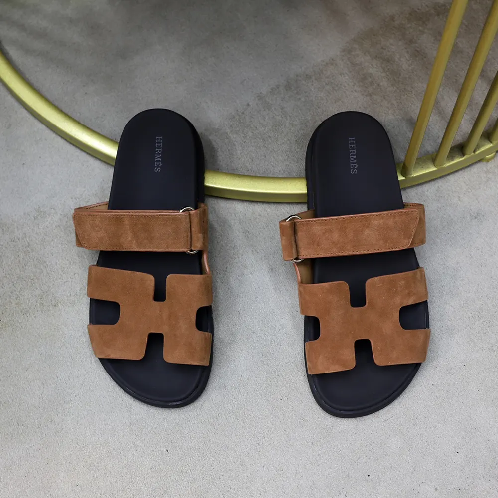 Hermes Unisex Chypre Sandal-Brown - image 6