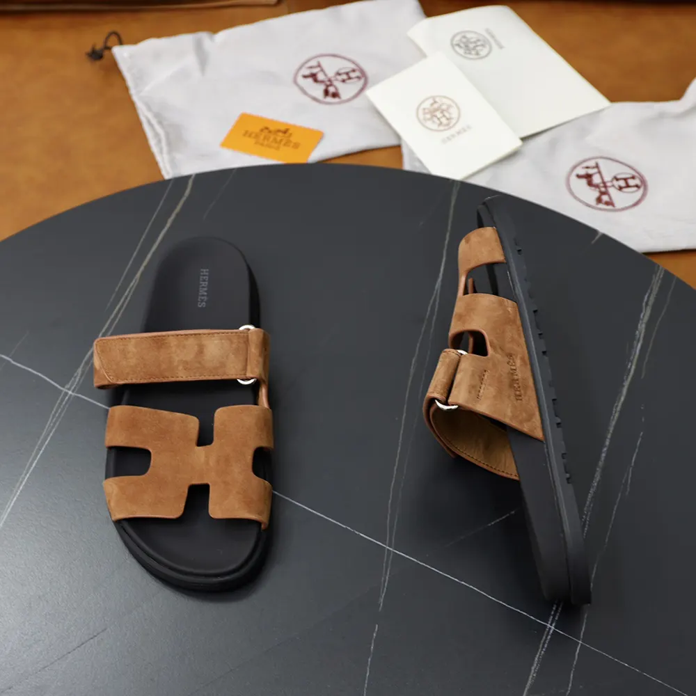 Hermes Unisex Chypre Sandal-Brown - image 7