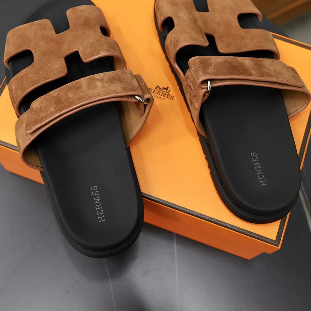 Hermes Unisex Chypre Sandal-Brown - image 9