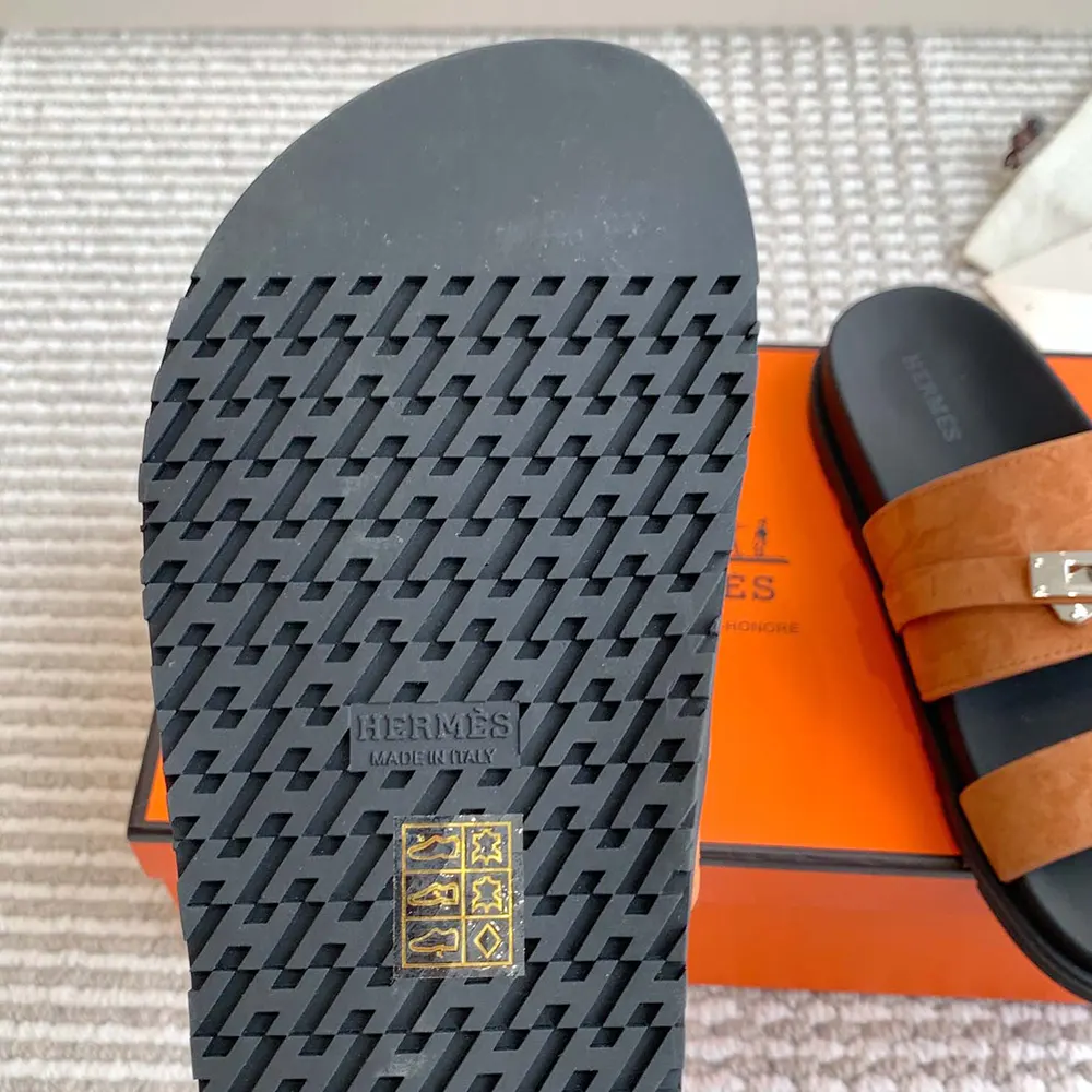 Hermes Unisex Jackson Sandal-Brown - image 10