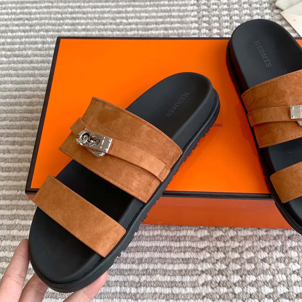 Hermes Unisex Jackson Sandal-Brown - image 7