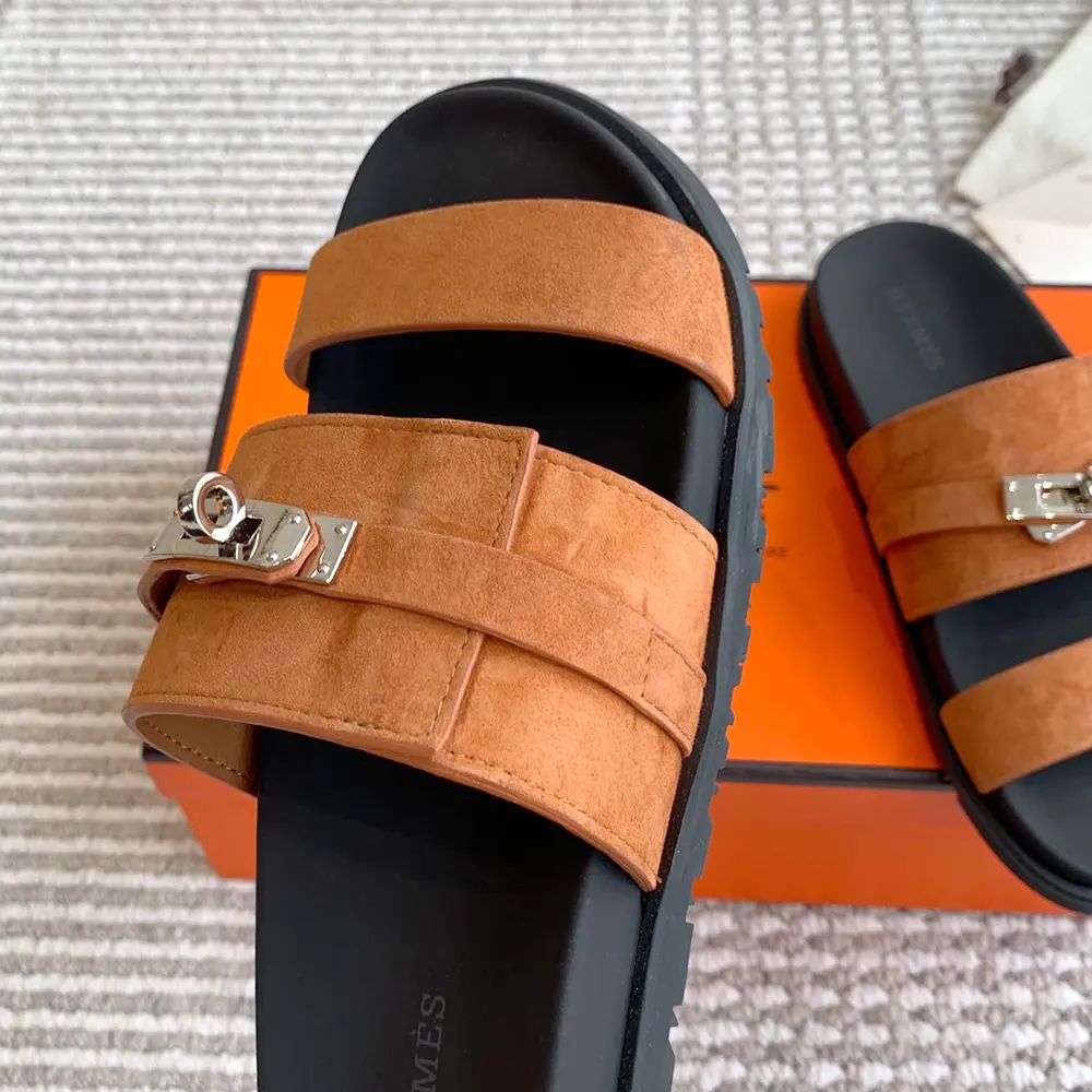 Hermes Unisex Jackson Sandal-Brown - image 6