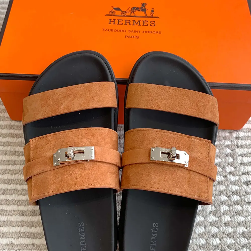 Hermes Unisex Jackson Sandal-Brown - image 5