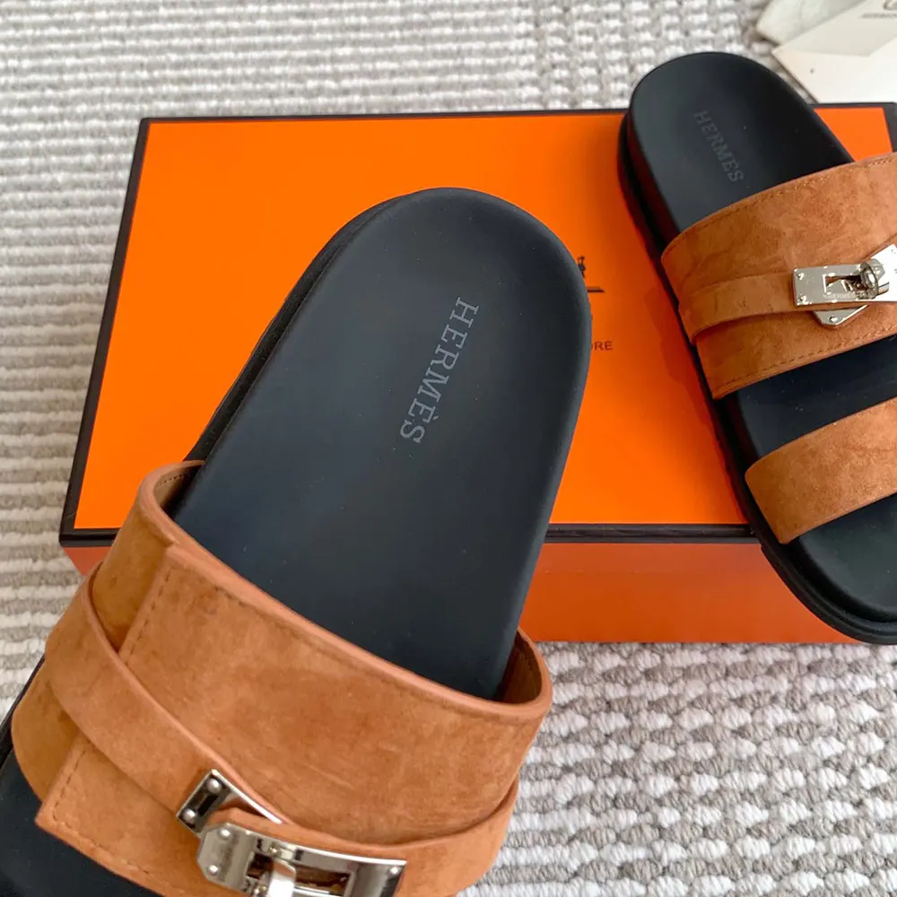 Hermes Unisex Jackson Sandal-Brown - image 8