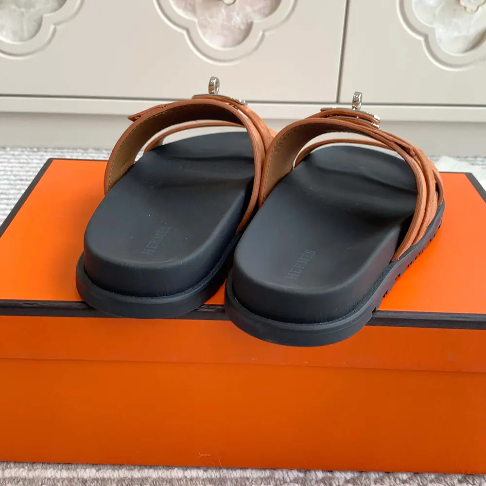 Hermes Unisex Jackson Sandal-Brown - image 9