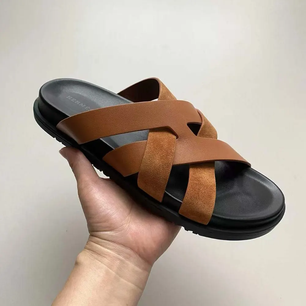 Hermes Unisex Kazimir Sandal-Brown - image 4