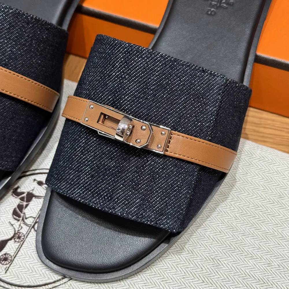 Hermes Women Giulia Sandal-Navy - image 5