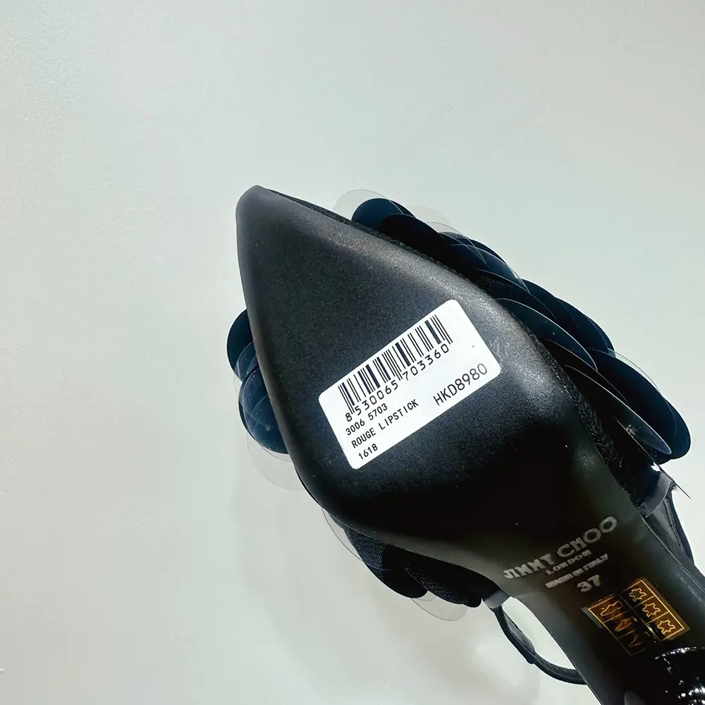 Jimmy Choo Women Isa 95 Black Mesh Paillette Pumps - image 9