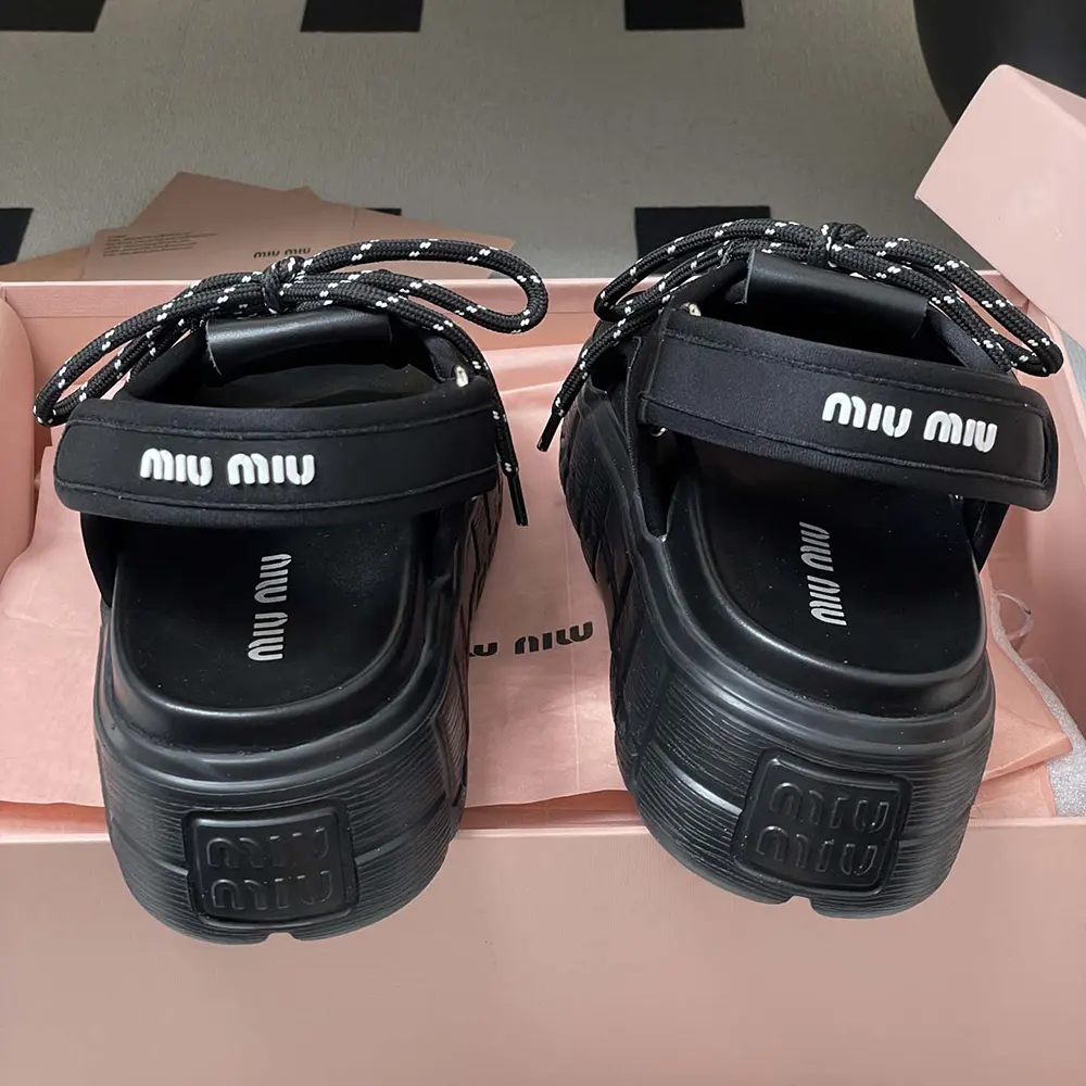 Miu Miu Women Chunky Neoprene Sandals - image 7
