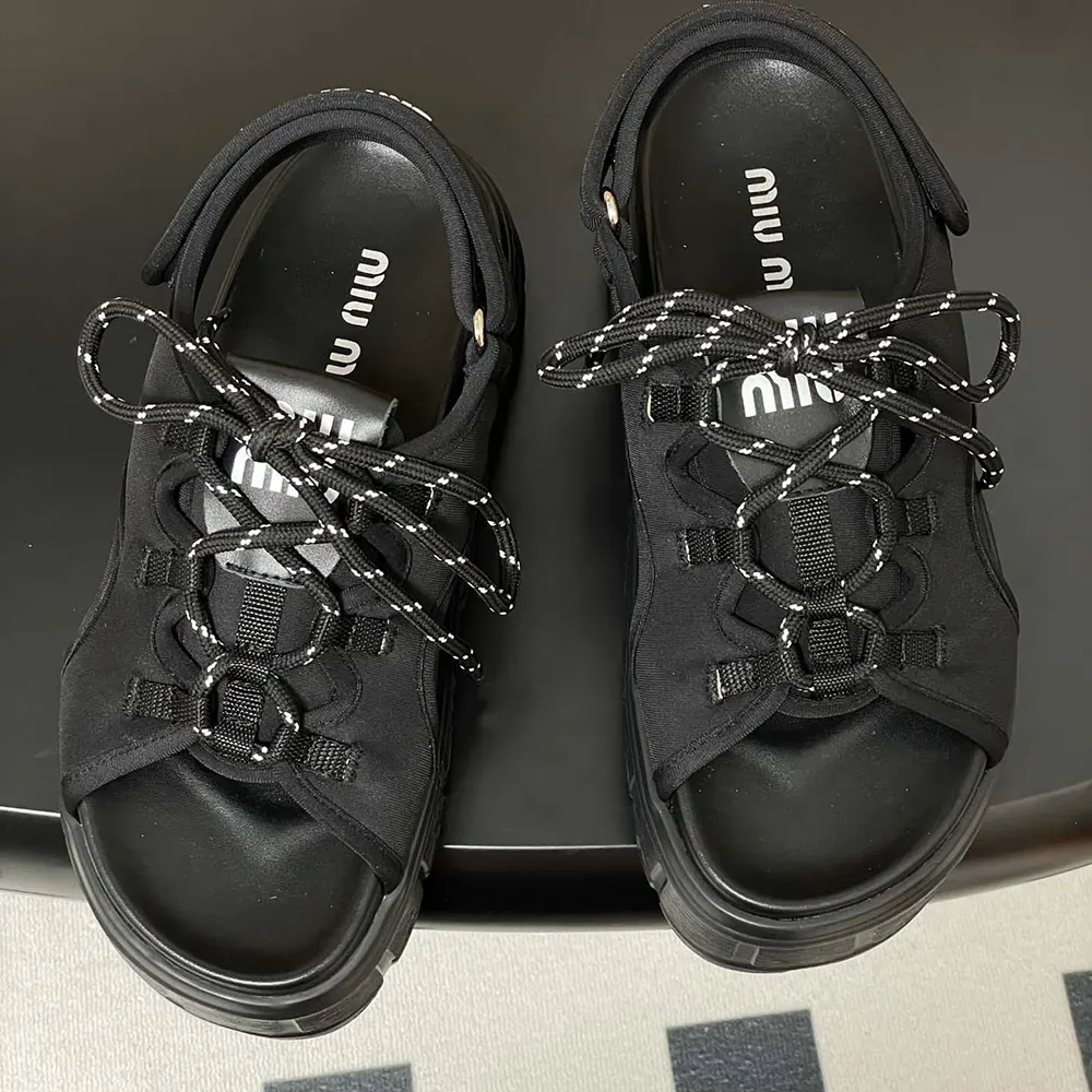 Miu Miu Women Chunky Neoprene Sandals - image 4