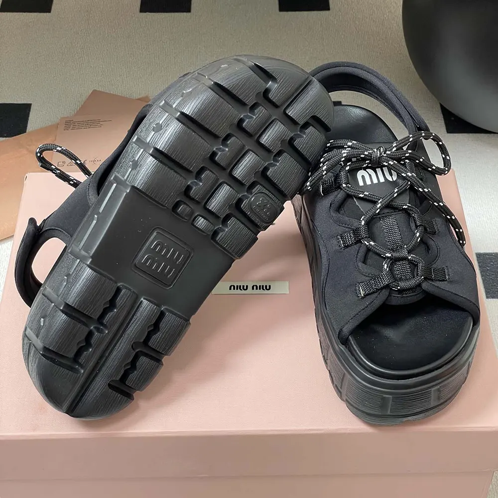 Miu Miu Women Chunky Neoprene Sandals - image 10