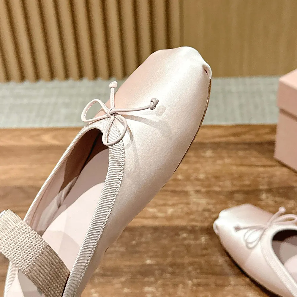 Miu Miu Women Satin Ballerina Mules-Pink - image 8