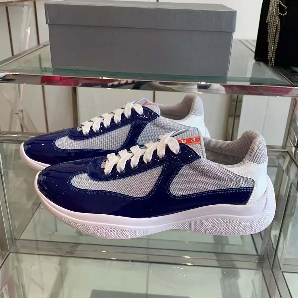 Prada Unisex America’s Cup Patent Leather Patchwork Sneakers - image 5